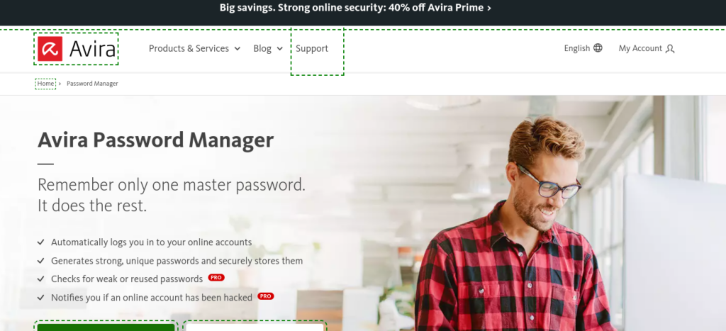 Avira Password manager with autofill