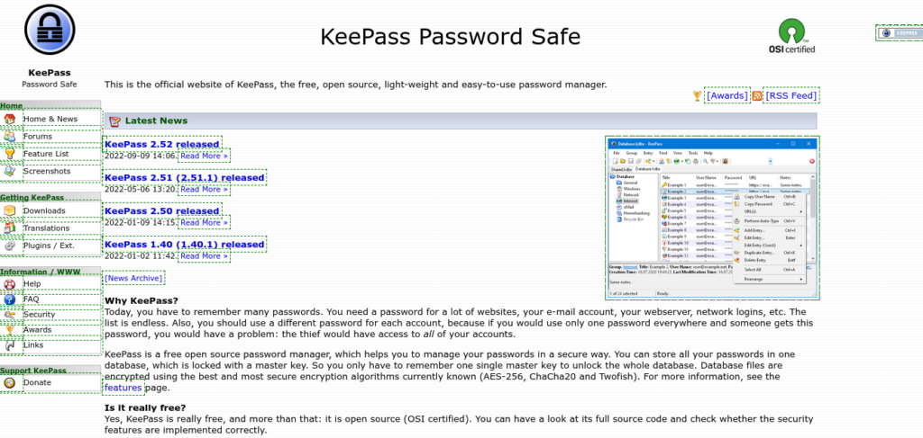 Keepass passwords and auth autofill